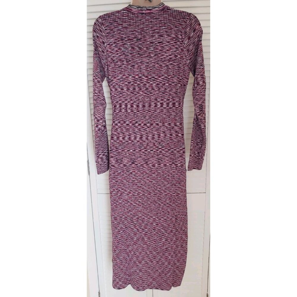 NWT KADA THE SPACE DYE RIBBED SWEATER MIDI DRESS WILD BERRY LARGE - Picture 10 of 14